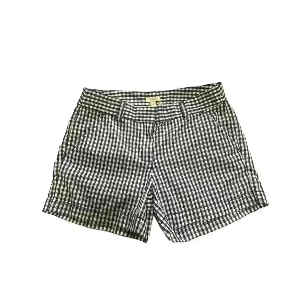 J Crew 5" Classic Chino Short in Green Gingham Size 4